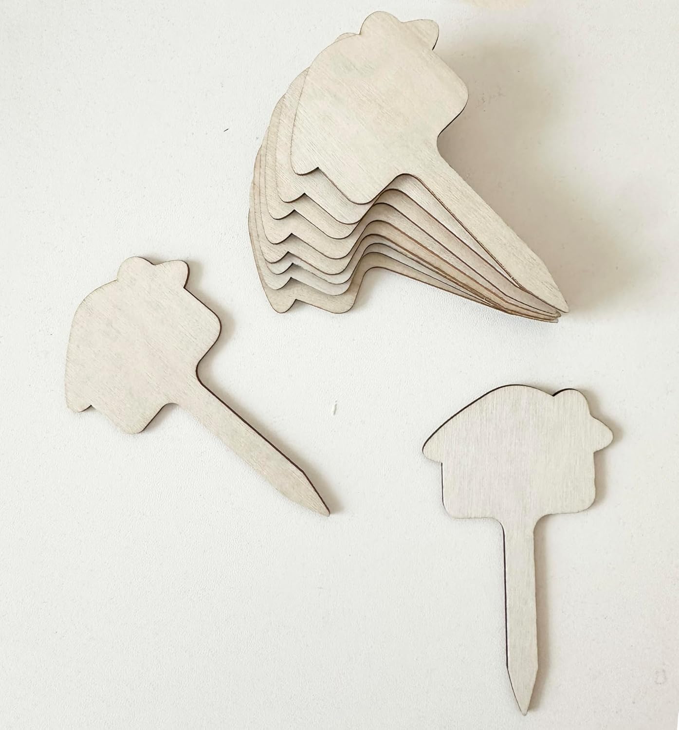 100 Pcs Wood Plant Labels, Natural Wooden Plant Marker Garden Sign Tags, T-Type Garden Markers for Succulents, Herbs, Seedlings, Potted, Flowers, Vegetables (House)-VerdiqueGarden