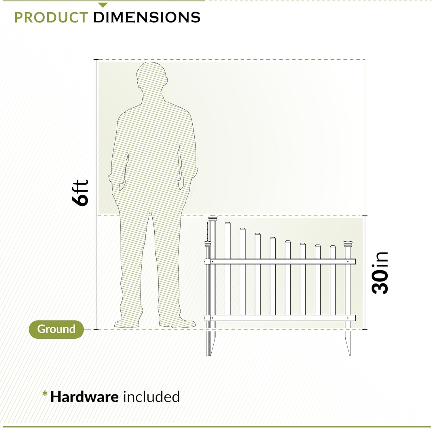 30in H x 40in W (2 Panels) No Dig Zippity Ashley Corner Vinyl Picket Fence, Garden Fence Border, Decorative Fence For Garden, White Vinyl Panels for Backyard, Patio & Yard, ZP19007-VerdiqueGarden