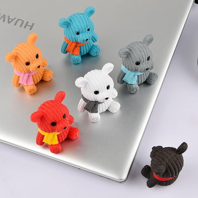 8Pcs Mini Resin Teddy Bear Figurines Cute Scarf Bears Desktop Ornaments Car Interior Decoration Garden FigurinesTiny Bear Statues Animals Sculpture Micro Landscape-VerdiqueGarden