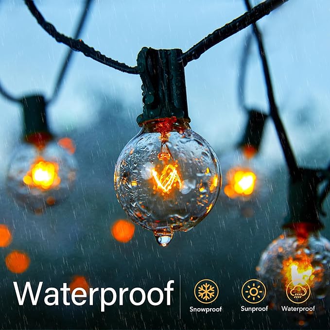 Brightown G40 Replacement Light Bulbs, 5W Clear Globe Bulb fits E12 C7 Candelabra Screw Base Sockets, 1.5 Inch Dimmable Light Bulbs for Indoor Outdoor Patio Decor, Pack of 50-VerdiqueGarden