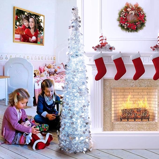 JMEXSUSS 33ft 100 LED White Christmas Lights, 8 Modes Connectable Clear Wire Twinkle Fairy String Lights Indoor, Plug-in Christmas String Lights Outdoor Waterproof for Christmas Wedding Party Tree-VerdiqueGarden