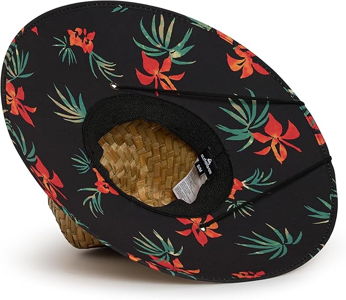 Quiksilver Men's Wide Brim Outdoor Lifeguard Straw Sun Hat-VerdiqueGarden