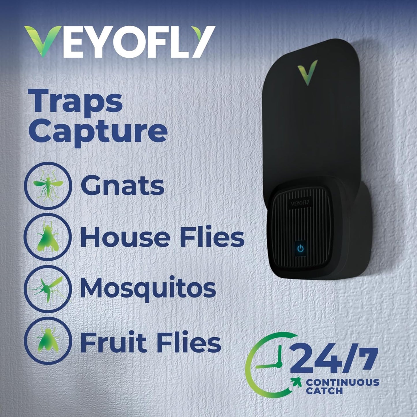 VEYOFLY Fly Trap Indoor, Fruit Fly Traps for Indoors, (2 Device + 6 Refills) Gnat Traps for House Indoor, Fly Catcher Indoor, Plug in Light Flying Insect Trap, Bug Light Killer, Fly Trap-VerdiqueGarden