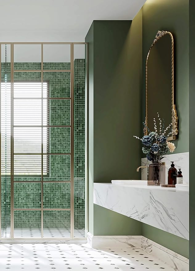 Dimoon 118''x15.7'' Green Skin Peel and Stick Wallpaper Contact Paper Modern Self Adhesive Wall Paper Removable Renter Friendly Textured Solid Color Vinyl Roll (118''x15.7'',Dark Green Skin)-VerdiqueGarden