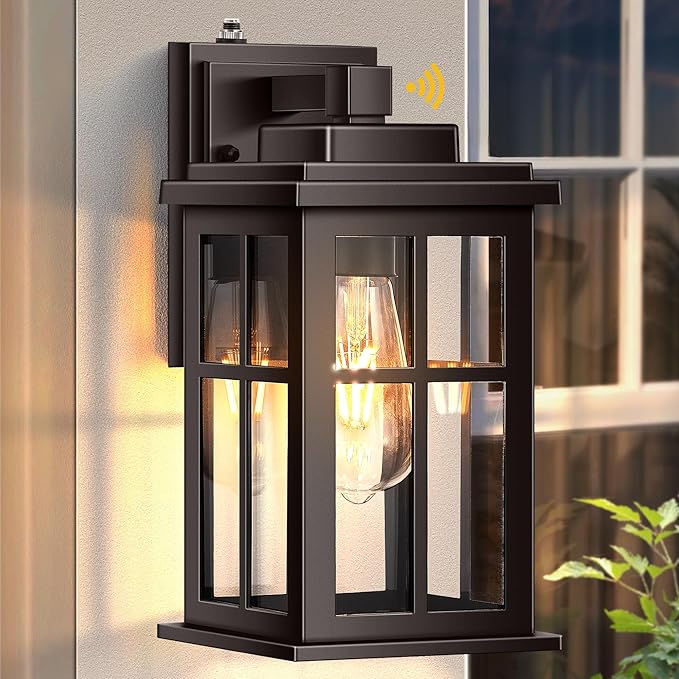 Bronze Outdoor Lights for House, Dusk to Dawn Exterior Lighting Fixtures, Outdoor Wall Lights for House, Garden, Entryway, Doorway, Anti-Rust, Waterproof, E26 Socket-VerdiqueGarden