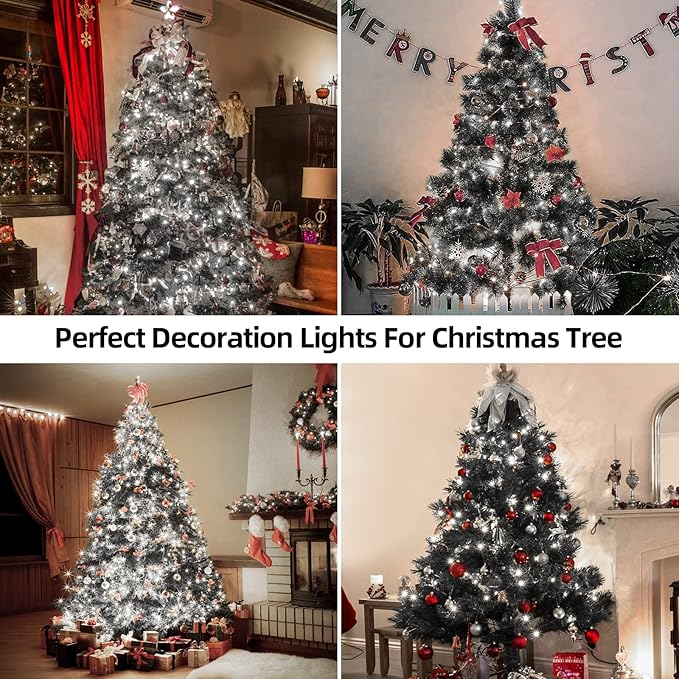 1000 LED 328ft 8 Modes with Timer Christmas String Lights IP55 Outdoor Waterproof UL Certificated Indoor Fairy Lights Garden Patio Wedding Christma Trees Parties Decoration White Light-VerdiqueGarden