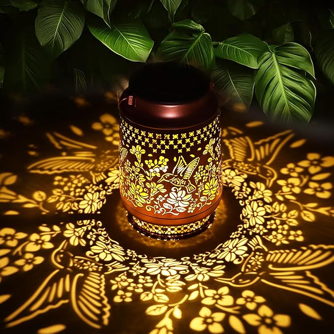 Hummingbird Solar Lanterns Outdoor Waterproof, Mothers Day Gifts Birthday Gifts for Women Mom Grandma Sister, Hanging Solar Lantern Garden Decor for Outside Yard Patio Porch Pathway Lawn Balcony-VerdiqueGarden