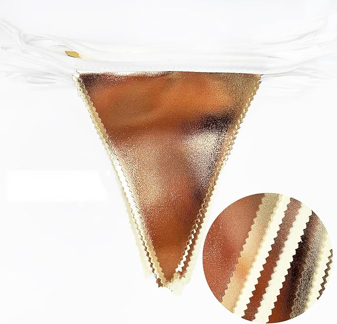 Brown Beige and Gold Party Decorations Fabric Triangle Pennant Banner Flag Bunting Garland for Boho Neutral Rustic Cowboy Western Teddy Bear Birthday Baby Shower Graduation Engagement Party Supplies-VerdiqueGarden