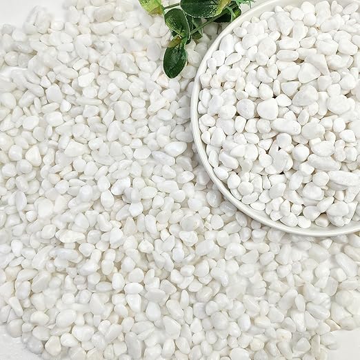 10lbs White Pebbles for Landscaping, 3/8inch Small Rocks for Succulent Cactus Planters, Natural Polished Pebbles, River Rocks for Plants, Vases, Garden-VerdiqueGarden