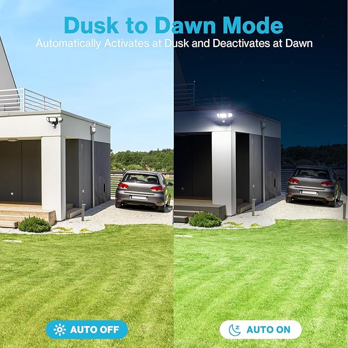 Olafus 100W LED Security Light Motion Sensor Outdoor Light, 2 Pack Motion Flood Light Dusk to Dawn, 9000LM Super Bright 6500K Exterior Motion Detector Floodlight for Garage Yard Porch Eave IP65, Black-VerdiqueGarden