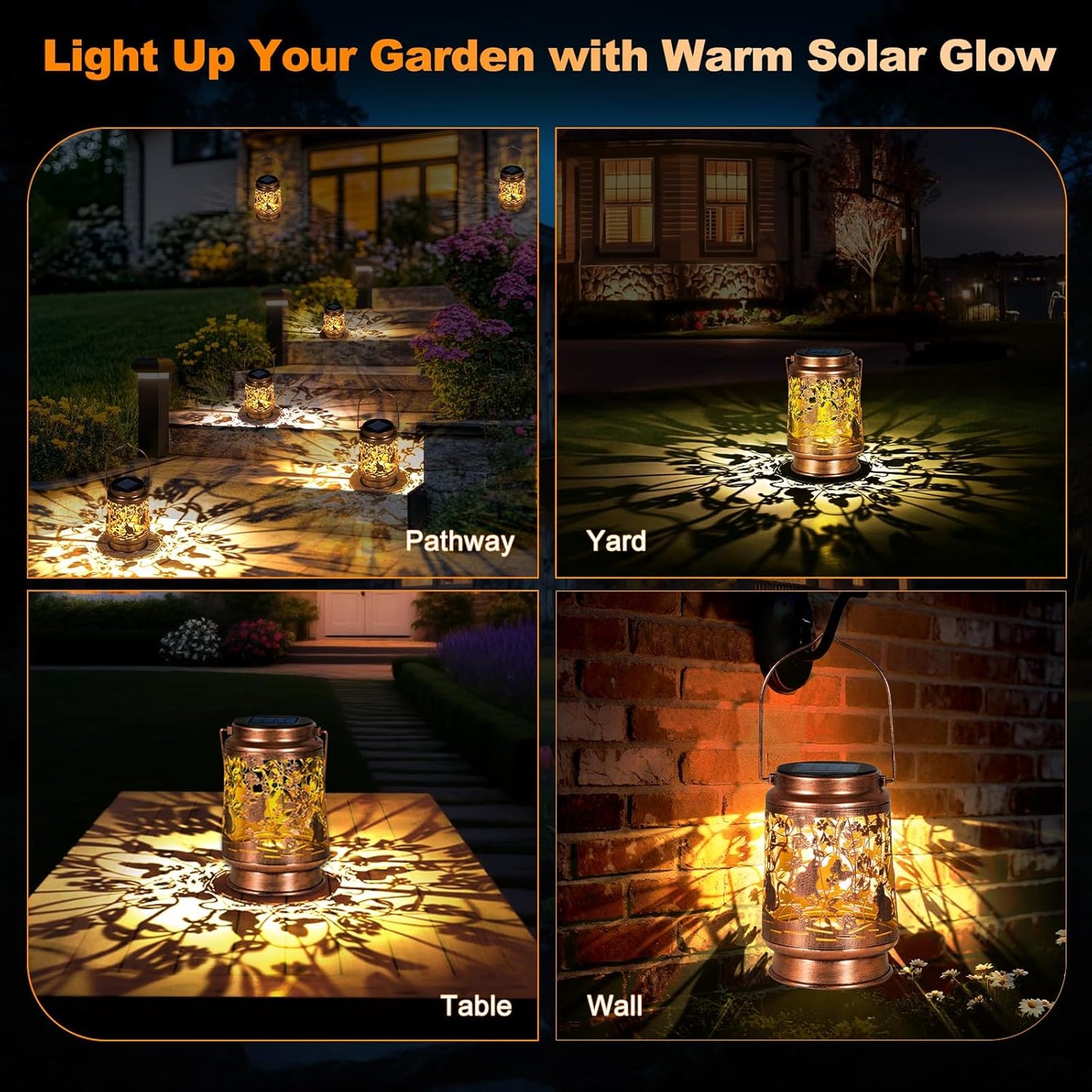 Solar Lanterns Outdoor Waterproof, Cat Garden Decor for Yard Porch Lawn Patio Pathway, Hanging Solar Lights Birthday Gifts for Women Mom Grandma Sister Friend-VerdiqueGarden