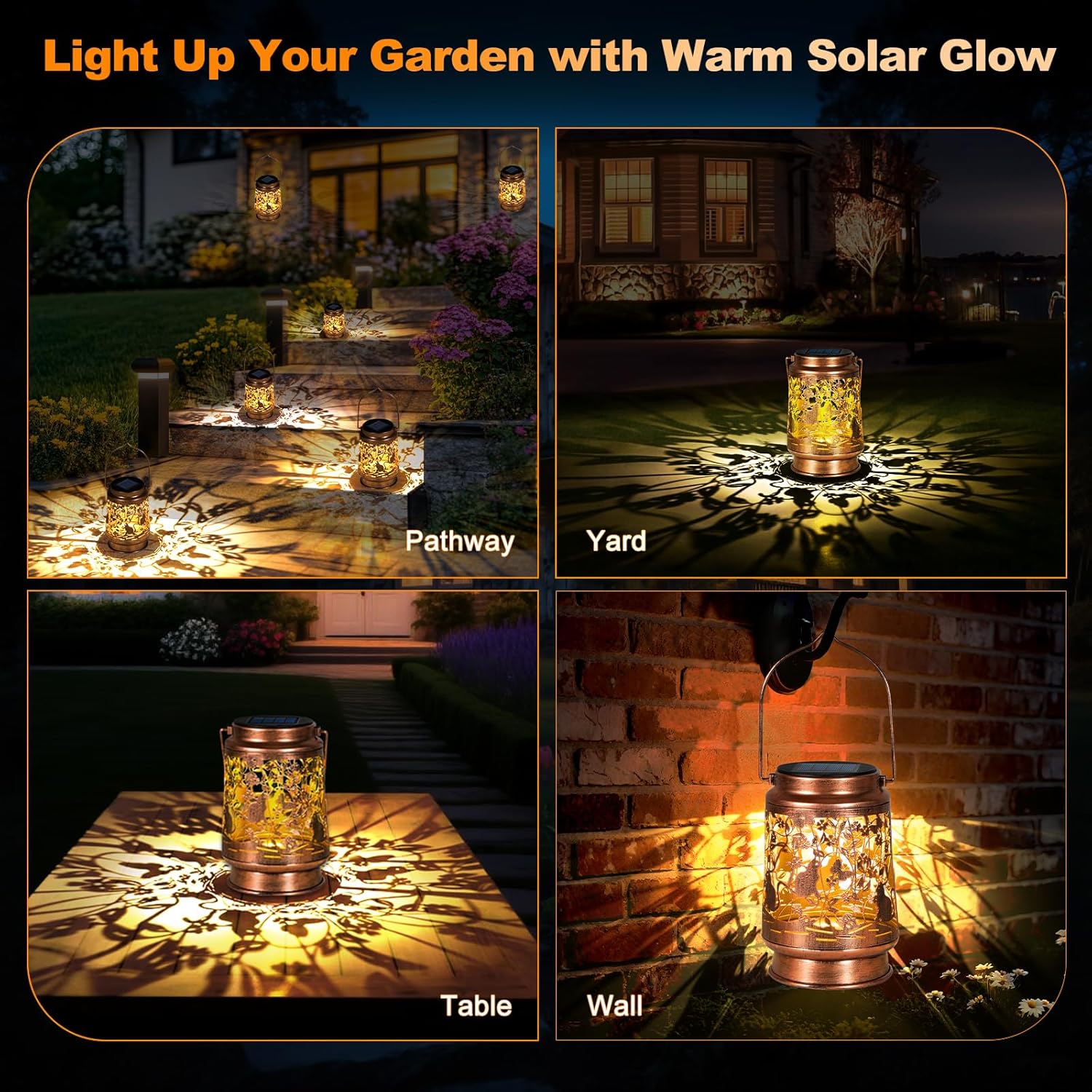 Solar Lanterns Outdoor Waterproof, Cat Garden Decor for Yard Porch Lawn Patio Pathway, Hanging Solar Lights Birthday Gifts for Women Mom Grandma Sister Friend-VerdiqueGarden