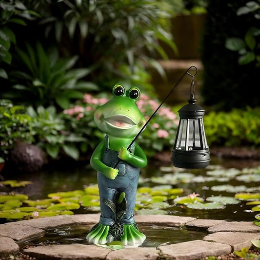 Cute Cowboy Frog Garden Statue for Mom - Unique Outdoor Decor, Waterproof Resin, Perfect for Garden, Yard, Lawn Decoration, Top-VerdiqueGarden