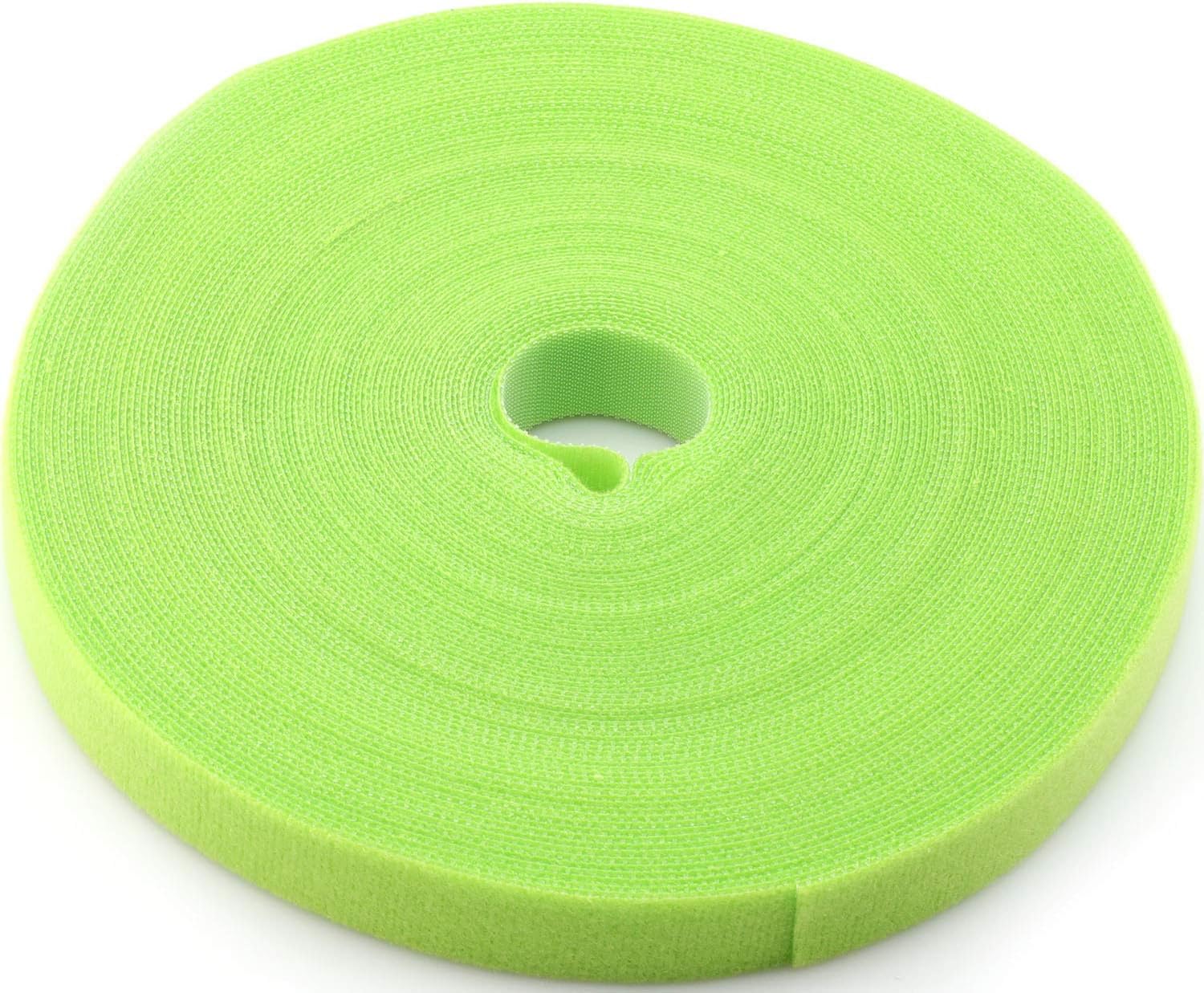 Reusable Fastening Tape Cable Ties 3/4 Inch Double Side Hook Roll (25 Yard, Green)-VerdiqueGarden