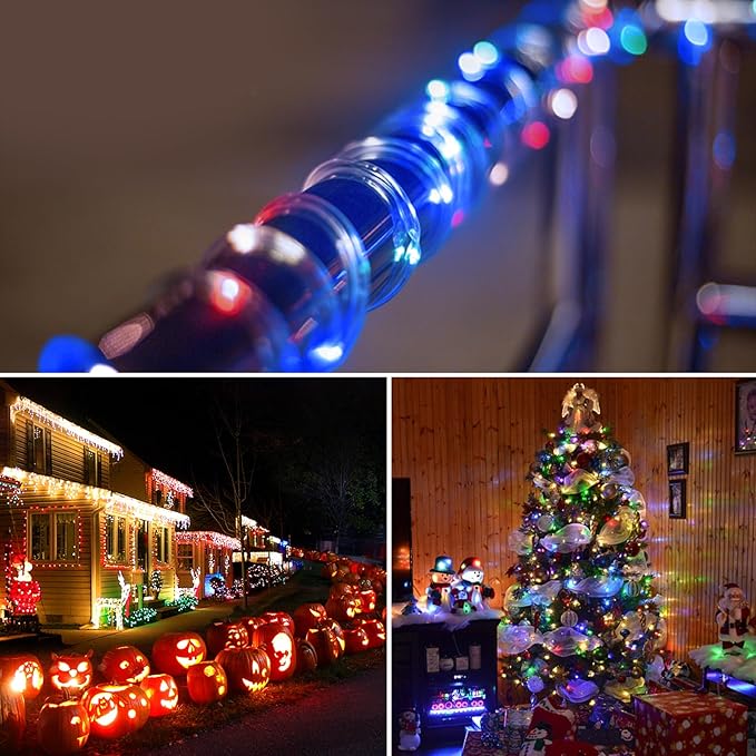 RGBW LED Rope Lights Outdoor with USB Powered, 33Ft 100 LED String Lights Indoor with Remote, 20 Color Changing Fairy Lights for Outside Garden Party Wedding Christmas-VerdiqueGarden