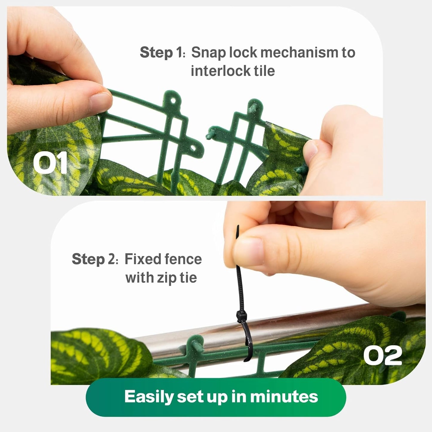 Artificial Ivy Privacy Fence Screen, 353x39 Inch Artificial Faux Ivy Hedge, Expandable Faux Privacy Fence with 80 pcs Zip Ties Decoration for Outdoor Garden, Color Printing Watermelon Leaves-VerdiqueGarden