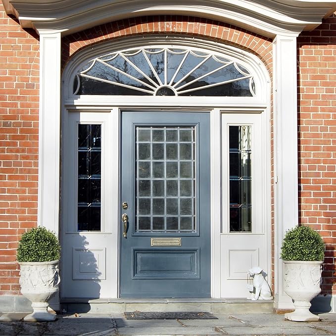 27“ Realistic Artificial Boxwood Topiary Trees Set of 2, Faux Boxwood Plants Outdoor UV-Resistant, No Maintenance Curb Appeal Fake Evergreen Bushes & Shrubs for Front Porch Outside Planter Decor-VerdiqueGarden