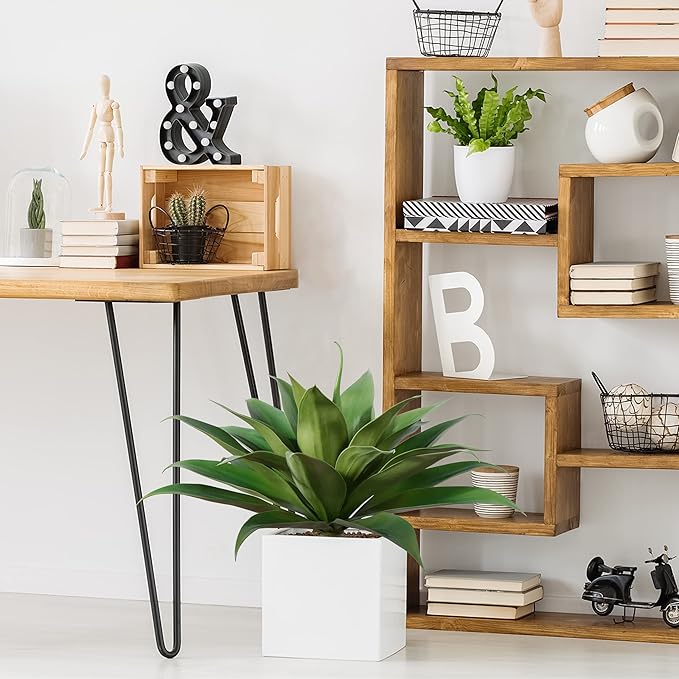 Artificial Plants Fake Agave Succulent Plant 28 Inch Big Size Faux Succulents Stems for Indoor Outdoor Realistic & Natural Home Decor Plants for Office Housewarming 2 Pack-VerdiqueGarden