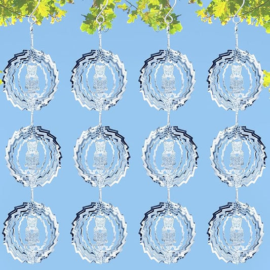 12 PCS Stainless Steel Bird deterrents for Outside,3D Bird Scarer Discs Set Pigeon Deterrent,Bird reflectors to Keep Birds Away Woodpecker Deterrent for House,Crow Deterrent-VerdiqueGarden