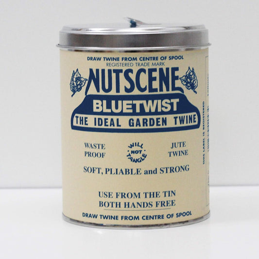 NUTSCENE Iconic Tin (Tin ‘O’ Twine) with Their Heritage Scottish Jute Twine and Hole in Top for Easy Dispensing. 14 Colors to Choose from. 164 Yards. (Blue)-VerdiqueGarden