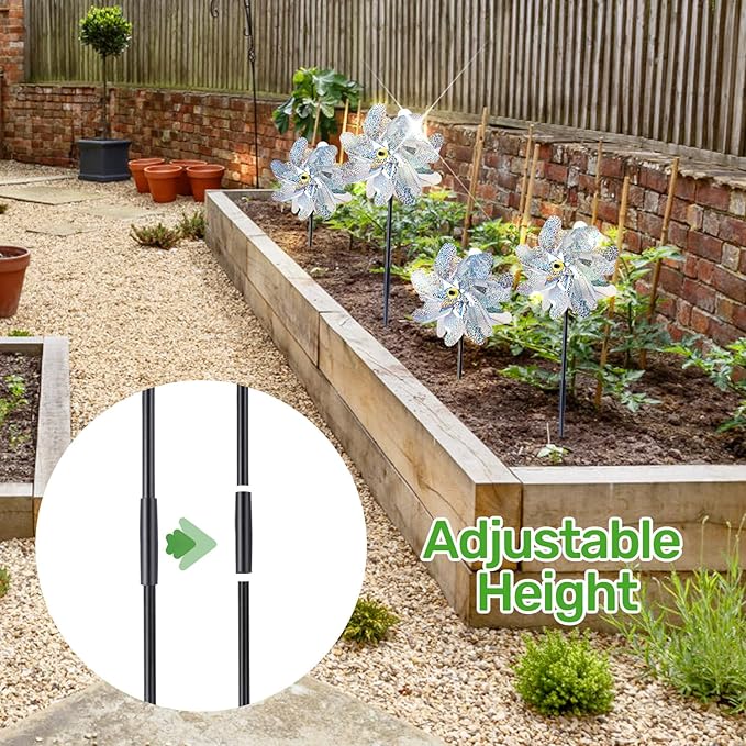 BATTIFE 6 Sets Pinwheels for Yard and Garden, Double Sides Reflective Bird Deterrent Pinwheel, Large Silver Outdoor Sparkly Wind Spinner, Pin Wheels for Lawn and Patio…-VerdiqueGarden