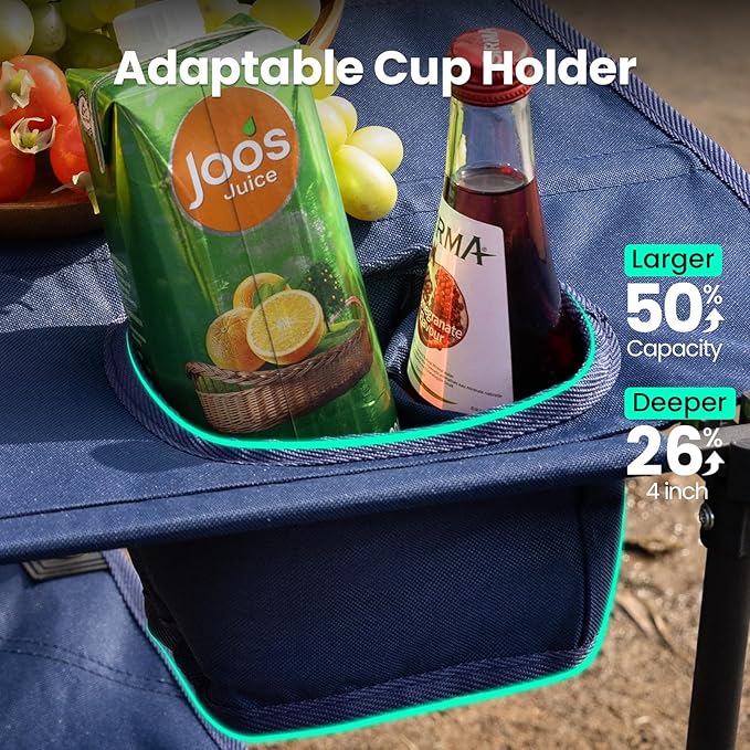 Folding Camping Table, Portable Outdoor Picnic Table, Rectangular Lightweight Camp Table with Storage, Cup Holder and Carry Bag for Barbeque Beach Camping and Tailgate-VerdiqueGarden