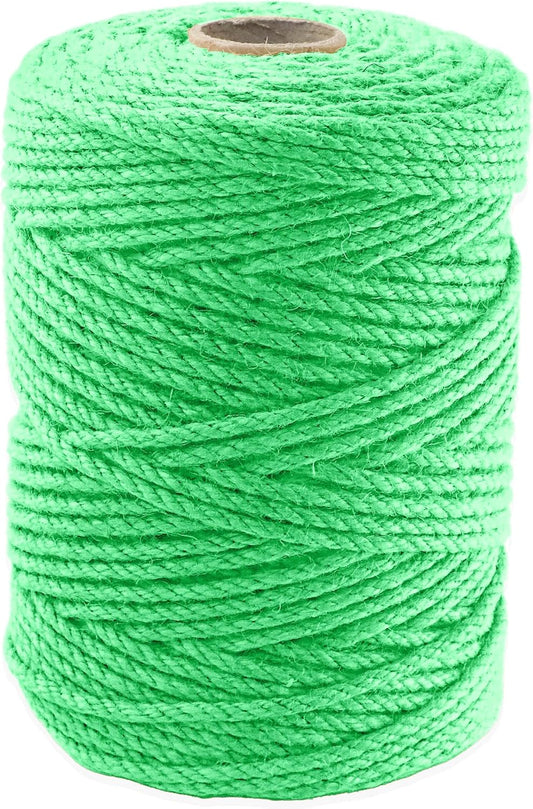 4mm x 400 Feet Light Green Jute Rope, Twine for Gardening Tomato Climbing Plant Tie Floristry Crafts Gift Wrapping Packing Decor-VerdiqueGarden