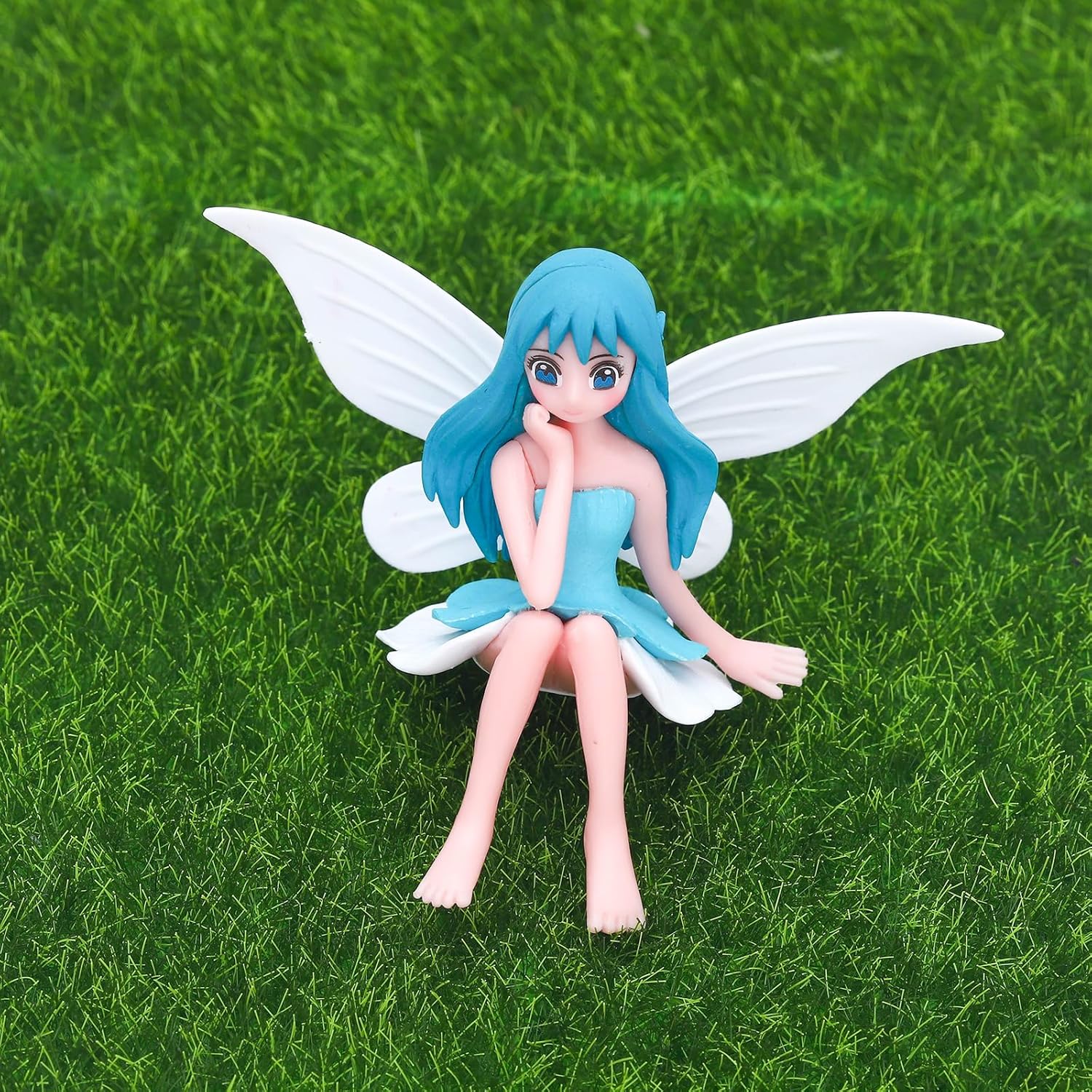 ONEST 4 Pieces Miniature Fairy Garden Accessories Small Fairy Figurines Hand Painted Fairies Figures Girl Fly Wing Figurines for Car Decor Fairies Garden Flower Pot Birthday Cake Topper-VerdiqueGarden