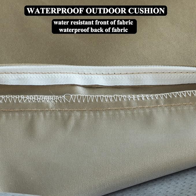 Patio Chair Cushions Non Slip Bottom Chair Pad with TiesSet of 2 Waterproof Square Outdoor Seat Cushion Replacement for Garden Swing Furniture 18x18 Inch, Light Khaki-VerdiqueGarden