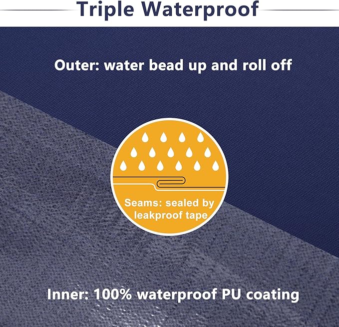 Favoyard Patio Chair Cushions 19 x 19 x 3 Inch Waterproof Outdoor Seat Cushions for Patio Furniture 3-Year Color Fastness Garden Sofa Couch Pads with Handle & Adjustable Straps Set of 2, Blue-VerdiqueGarden