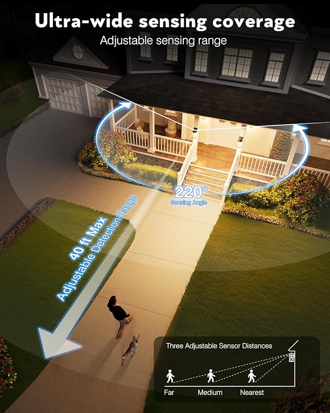 Motion Sensor Exterior Light Fixture, Bronze Dusk to Dawn Outdoor Wall Lights, Waterproof Exterior Lights for House, Porch, Doorway, Garage, 100% Aluminum-VerdiqueGarden