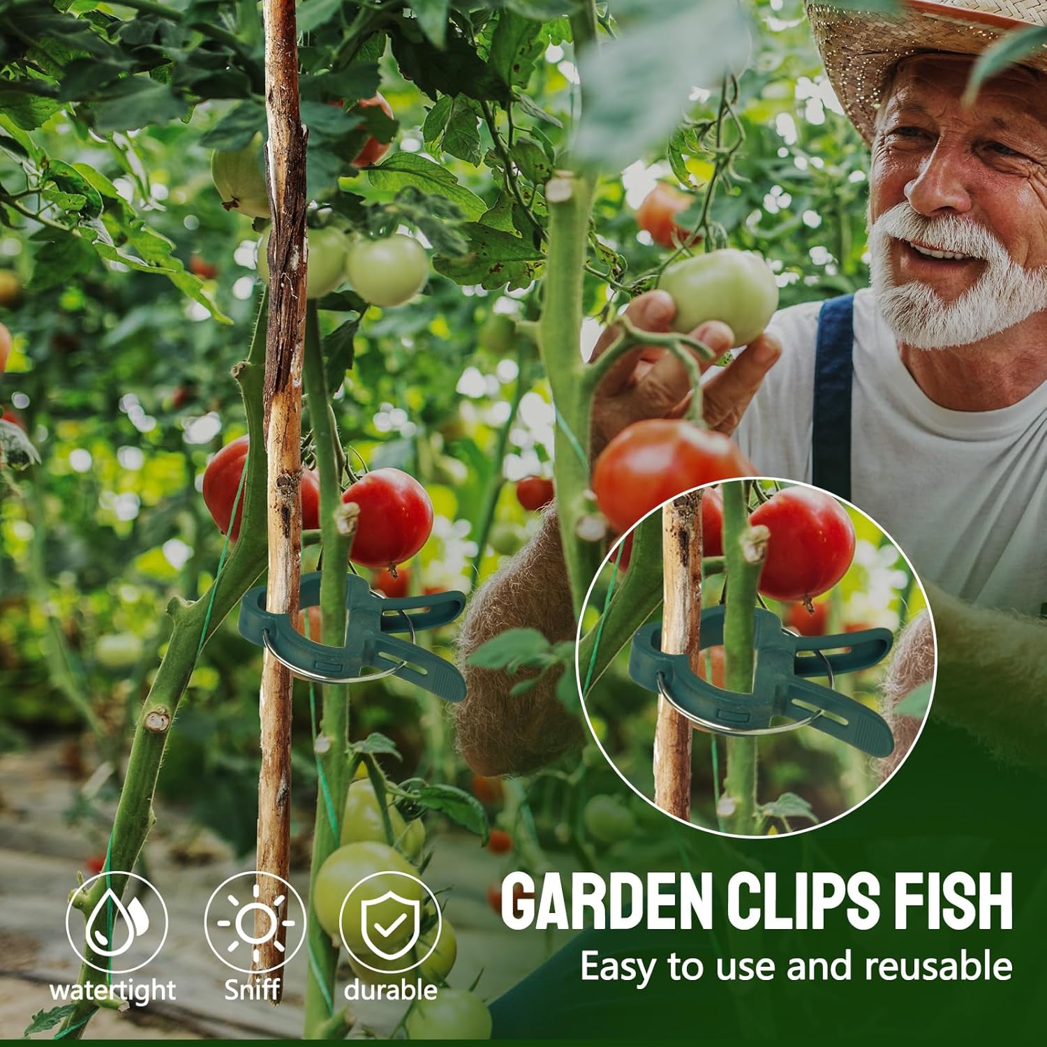 50 PCS Tomato Clips for Climbing Plants - Durable Plant Support Clips for Tomato, Cucumber, Flower, Squash Vine - 25 Large & 25 Small Clips Included-VerdiqueGarden