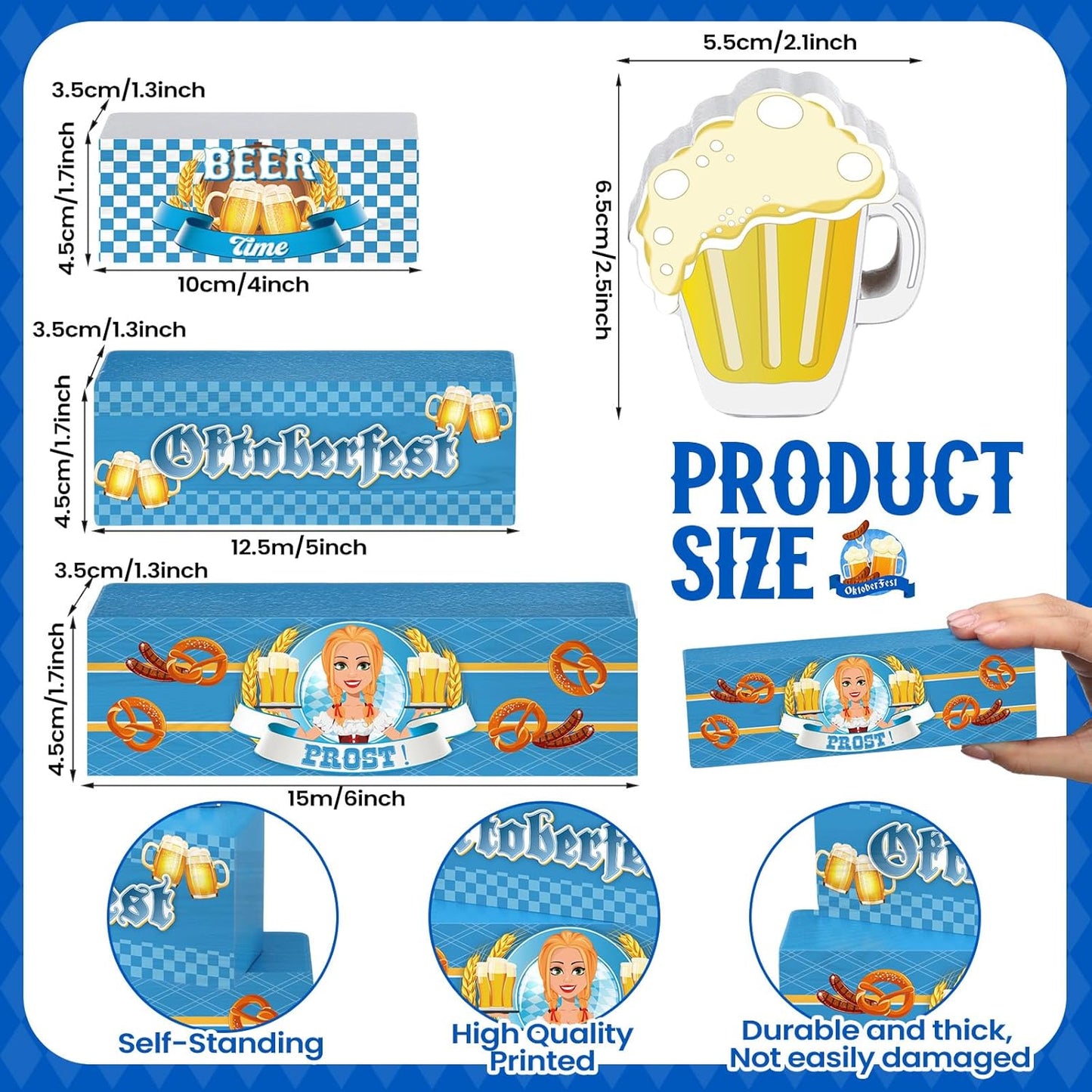 Yalikop 4 Pcs Oktoberfest Table Decorations Wooden Oktoberfest Tiered Tray Decorations October Festival Wooden Block Centerpieces for Tables for Home Shelf-VerdiqueGarden