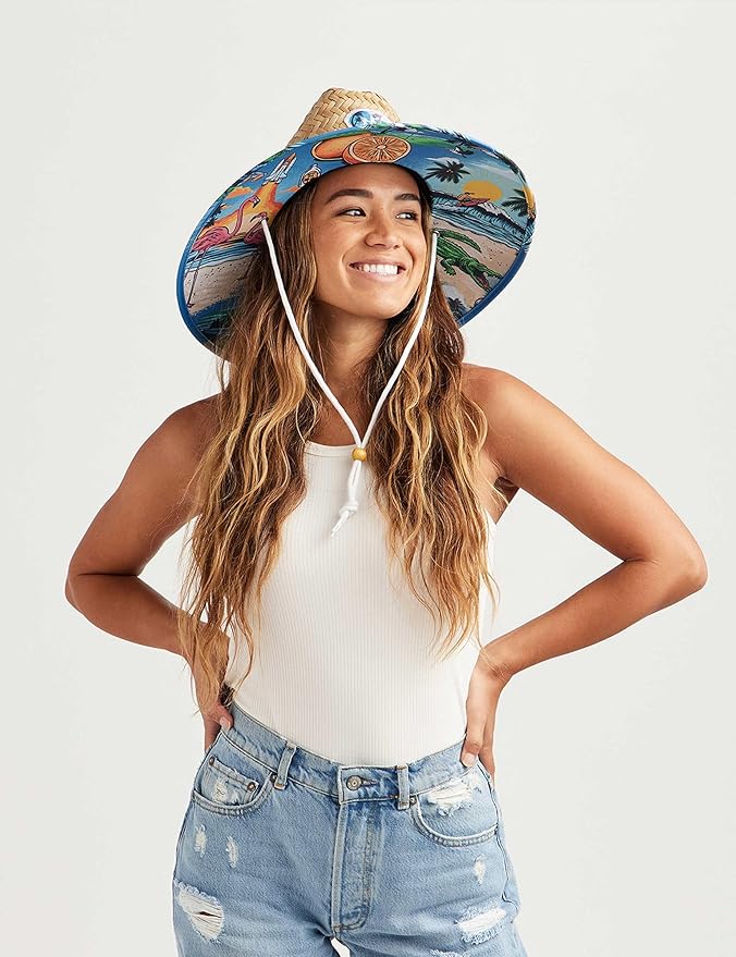 Straw Hat for Men & Women | Lifeguard Hat, Beach Hat & Sun Hat | UPF 50+ Wide Brim for Sun Protection | One Size | Hemlock-VerdiqueGarden