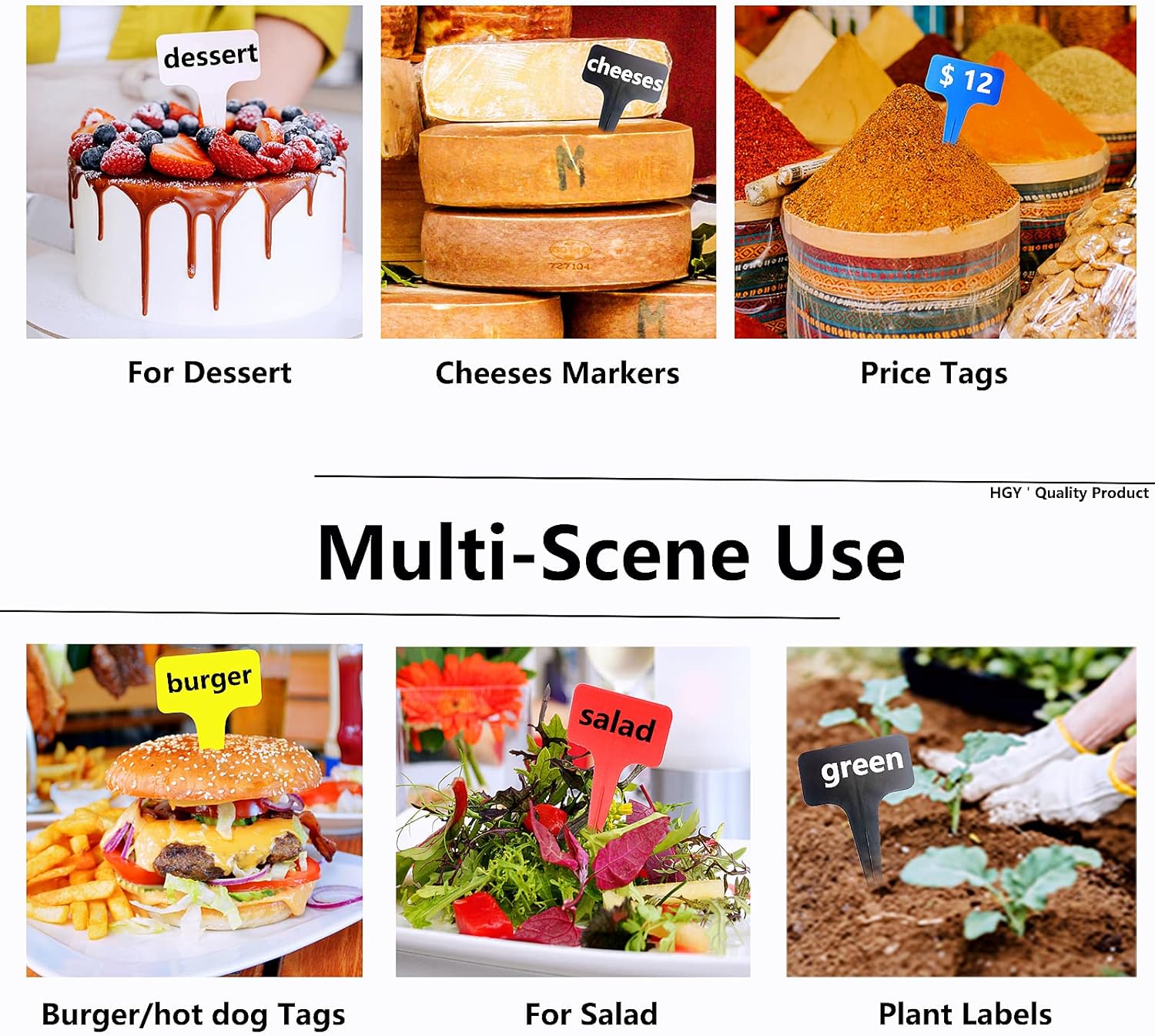 Blue Thick Plant Garden Labels, Plastic T-Type Nursery Markers Tags(100 Pcs)-VerdiqueGarden