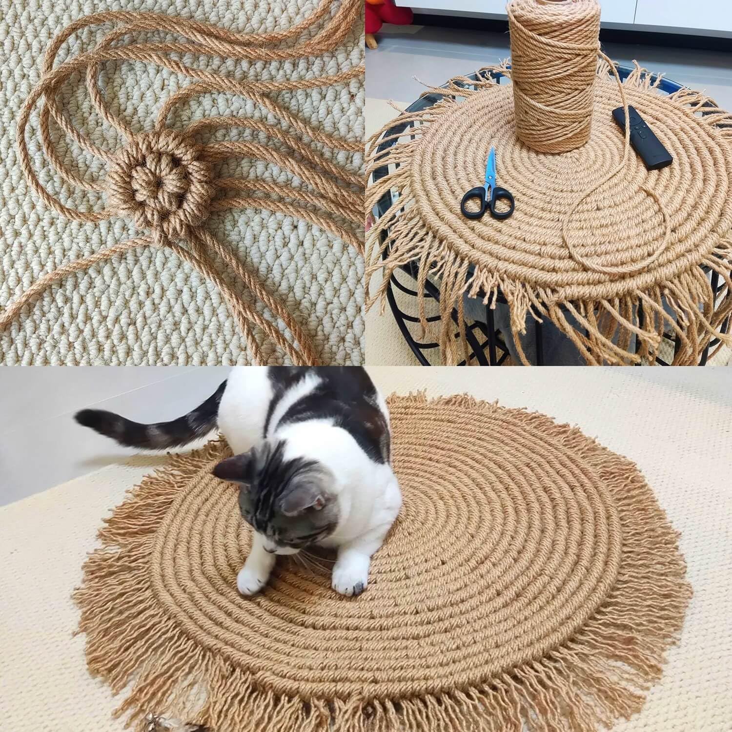 2-Pack Natural Jute Twine Rope, 5mm x 656ft Heavy Duty & Eco-Friendly - for Crafts, Gardening, Cat Scratching Post, Bundling & Hanging, 328Feet/Roll-VerdiqueGarden