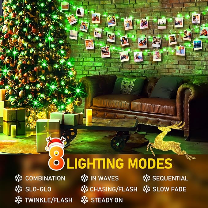 KNONEW 600ft 1500 LED String Lights Outdoor Christmas Lights 8 Modes & Timer Fairy Light Plug in Waterproof LED String Lights for Xmas Yard Tree Wedding Party Holiday Decorations (Green)-VerdiqueGarden
