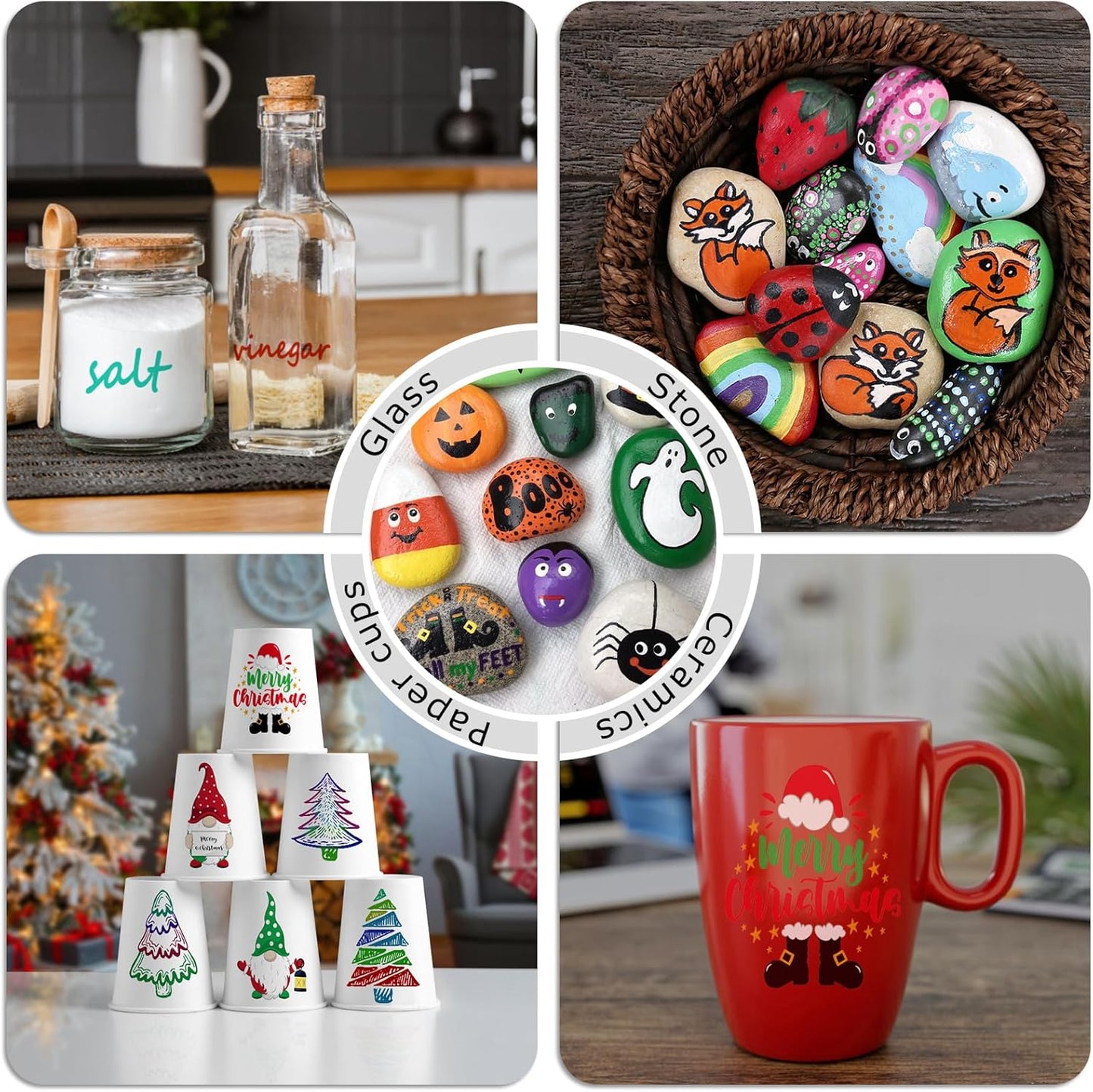 Orange Paint Markers, 3 Pack Oil-Based Waterproof Quick Dry Permanent Paint Pen Set for Rocks Painting, Wood, Fabric, Plastic, Canvas, Glass, Mugs, Metal, Tire, Stone, DIY Craft-VerdiqueGarden