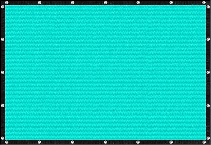 VICLLAX Shade Fabric Sun Shade Cloth with Every 2 FT Grommets for Patio Garden Pergola Cover Canopy 12x24 FT, Turquoise-VerdiqueGarden