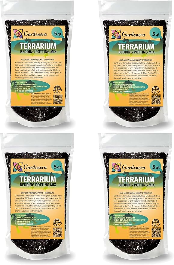 Terrarium Bedding - Custom Blend of Coco Coir, Charcoal, Pumice, and Vermiculite for Healthy Plant Growth - 20 QUARTS-VerdiqueGarden