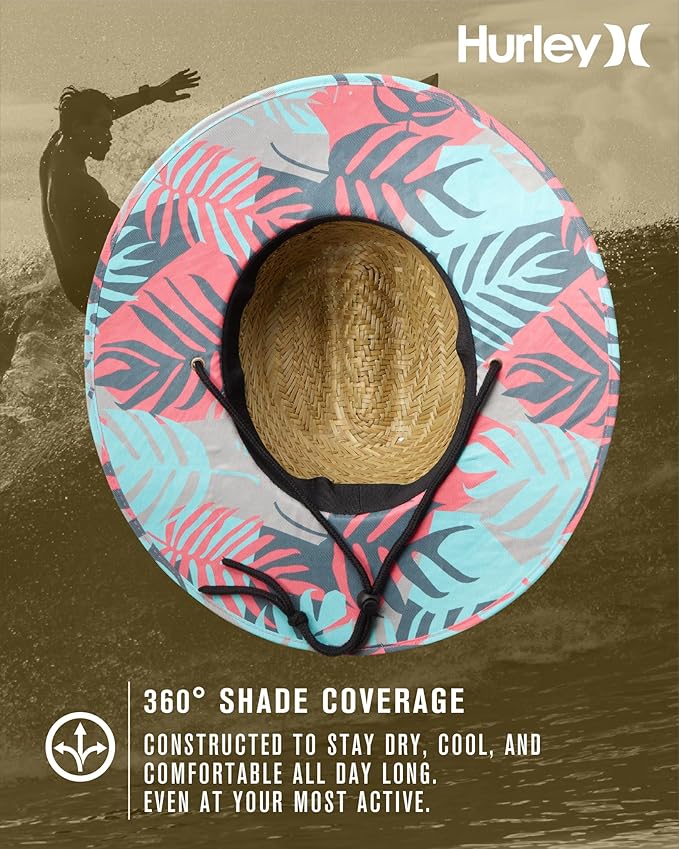 Hurley Men's Straw Hat - Bayside Lifeguard Straw Sun Hat-VerdiqueGarden