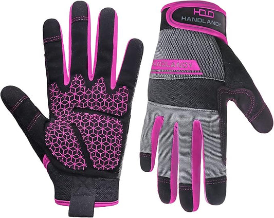 HANDLANDY Women Safety Work Gloves Utility Touch Screen Working Grip Glove for Yardwork Gardening Breathable Mechanic Gloves-VerdiqueGarden