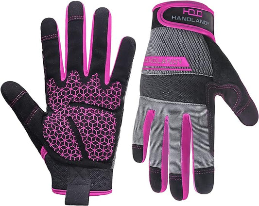 HANDLANDY Women Safety Work Gloves Utility Touch Screen Working Grip Glove for Yardwork Gardening Breathable Mechanic Gloves-VerdiqueGarden