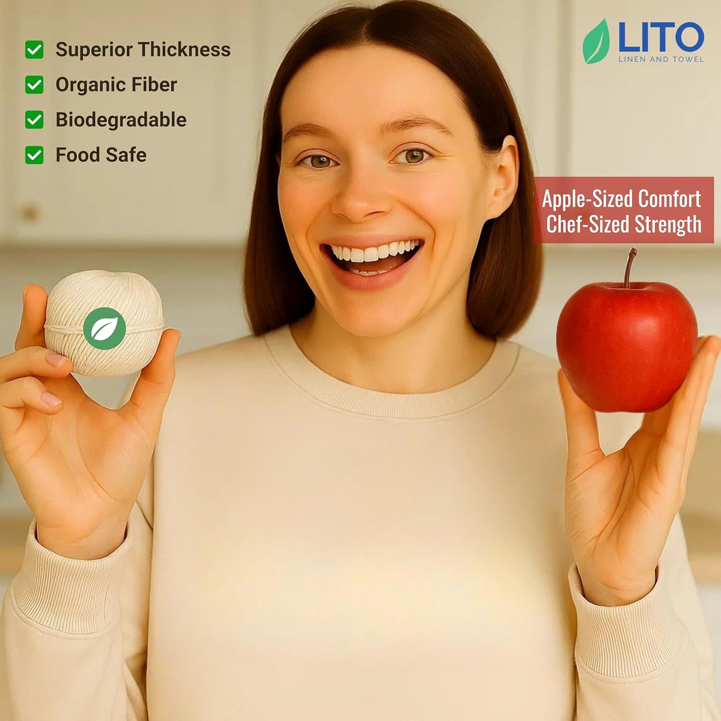 Organic Butcher’s Twine for Cooking & Trussing – 1.2mm Heavy-Duty Natural Cotton Kitchen Twine 1000 Feet – Food-Safe, Oven-Safe String for Meat, Turkey, Baking, & Crafts-VerdiqueGarden