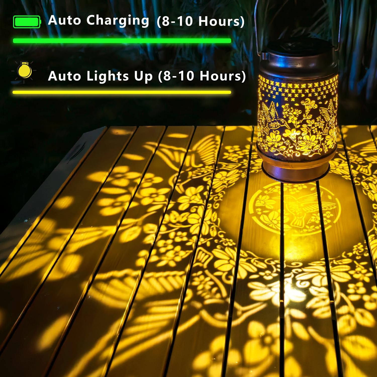 Solar Lanterns Outdoor Waterproof, Hummingbird Hanging Solar Lanterns Birthday Gifts for Women Mom Grandma, Garden Decor for Patio Yard Lawn Backyard Porch-VerdiqueGarden