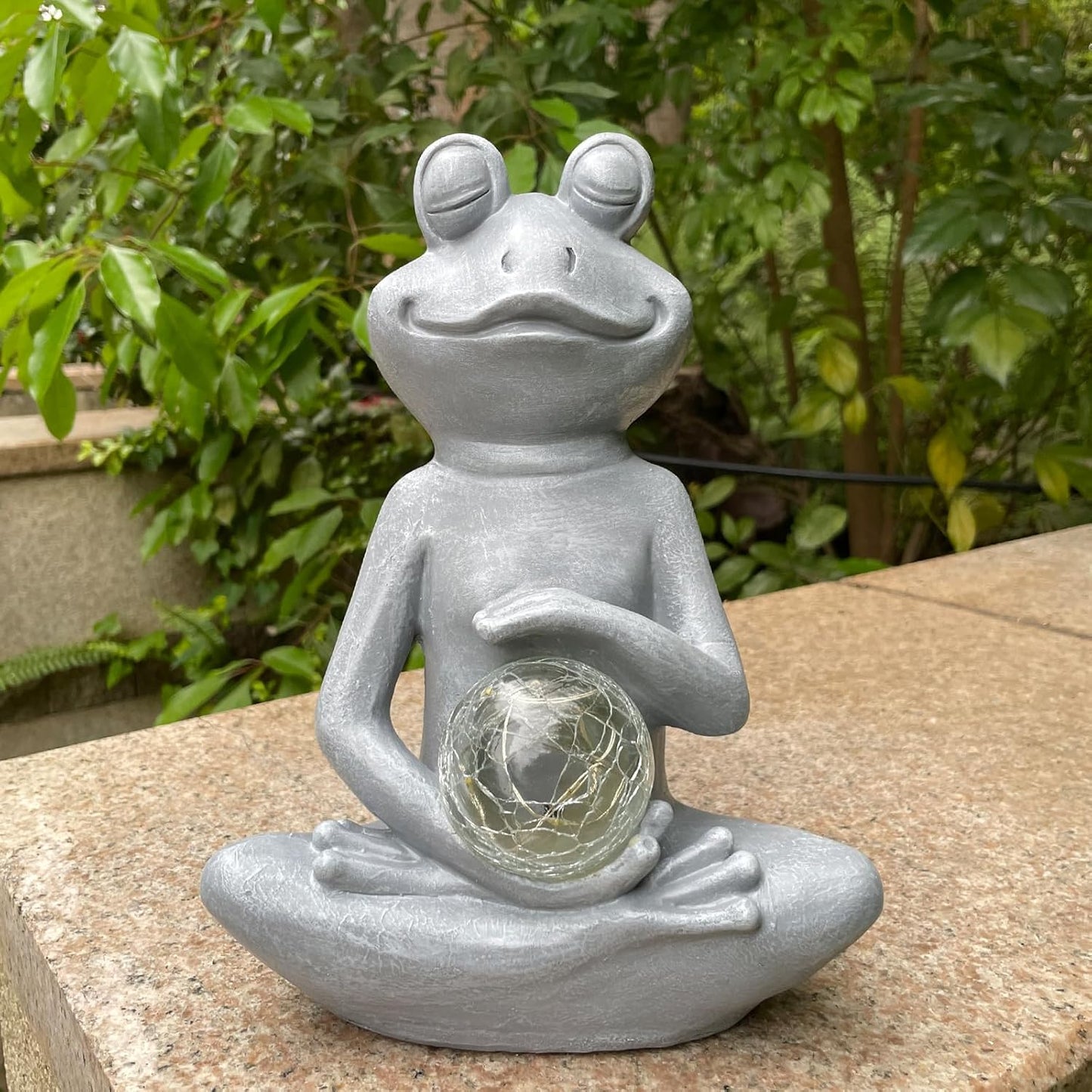 Solar Frog Garden Figurines Solar Lights Yoga Frog Statue for Outdoor Garden Patio Yard Frog Decor Gifts for Women Grandma Mother's Day Birthday Gifts-VerdiqueGarden