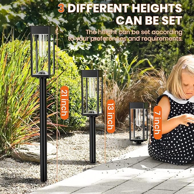 Solar Pathway Lights Outdoor,8 Pack Bright Solar Lights Outdoor,IP65 Waterproof Solar Garden Lights Solar Powered Landscape Lighting for Yard Patio Walkway Driveway Pathway (Warm White)-VerdiqueGarden