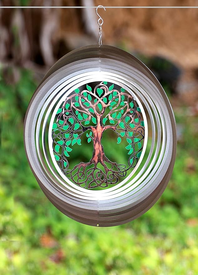 Tree of Life Wind Spinners for Yard and Garden, Metal Ornaments for Garden Décor, Outdoor Wind Spinner, Tree of Life Gifts, Outdoor Garden Decoration, 12 inch Tree of Life Wall Décor by ISEO-VerdiqueGarden