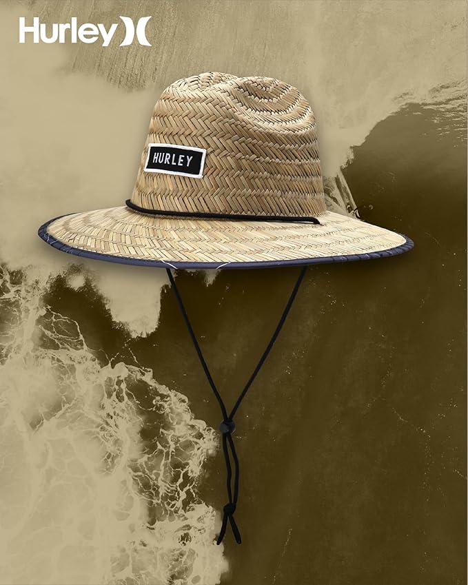 Hurley Men's Straw Hat - Bayside Lifeguard Straw Sun Hat-VerdiqueGarden