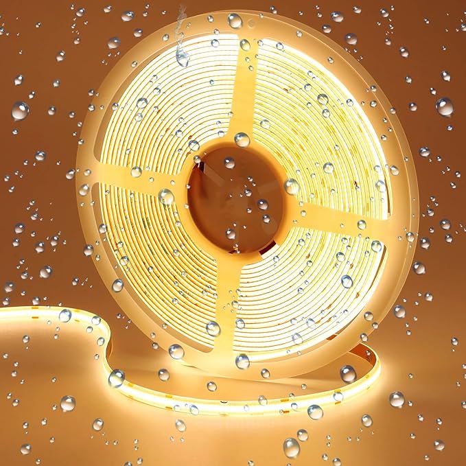 10M/32.8ft 24V COB LED Strip Light Waterproof IP65 Warm White 3000K Uniform Glow 3840LEDs CRI 93+ Flexible LED Tape Lights for DIY Cabinet Bedroom Kitchen Home Decor(No Power Supply)-VerdiqueGarden
